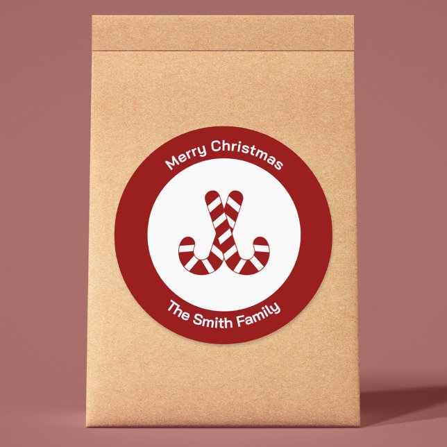 Autocollant Sucre d'orge Joyeux Noël  (Christmas Candy Cane Sticker)