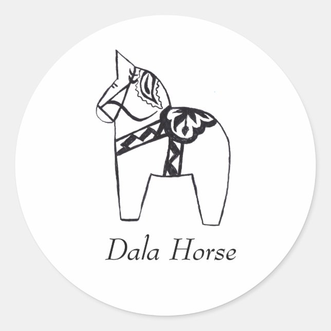 Autocollant suédois Dala Horse (Devant)