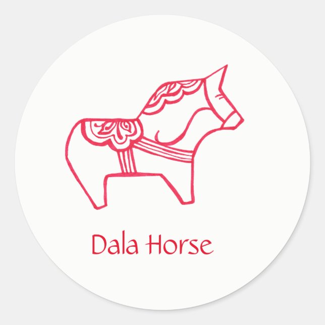 Autocollant suédois Dala Horse (Devant)