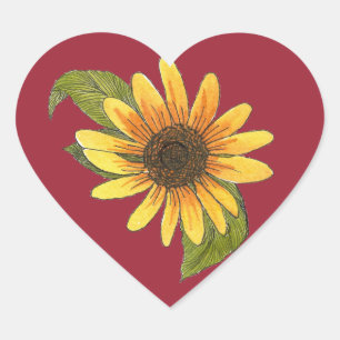 Autocollant Sunflower Heart