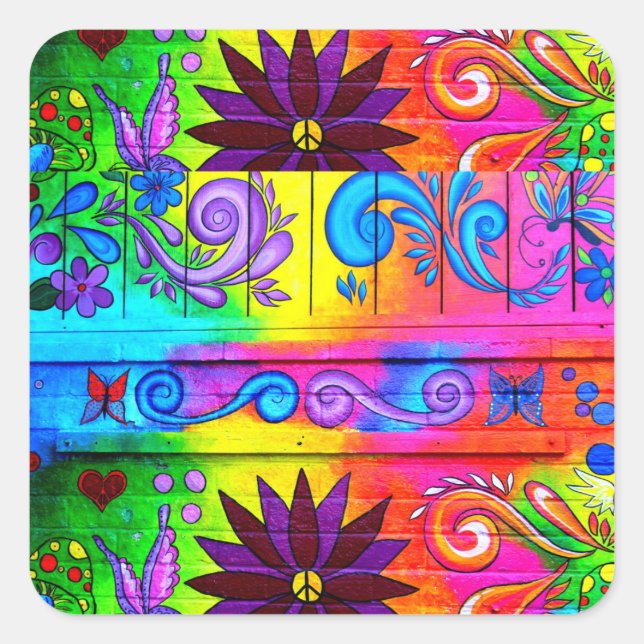 Autocollant super hippie des années 70 (Devant)