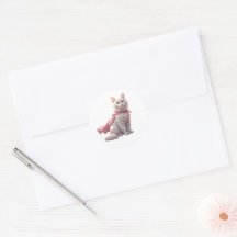 Autocollant Super Maman Chat Héroïne – Cadeau Rose