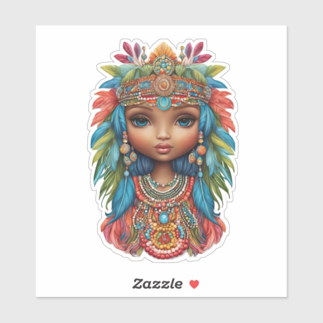 Autocollant super pour fille hippy, en vinyle coup (Feuille)