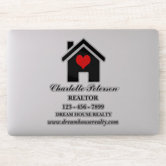 Autocollant sur ordinateur portable immobilier