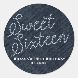 Autocollant Sweet 16 Seize Diamant et Diamants