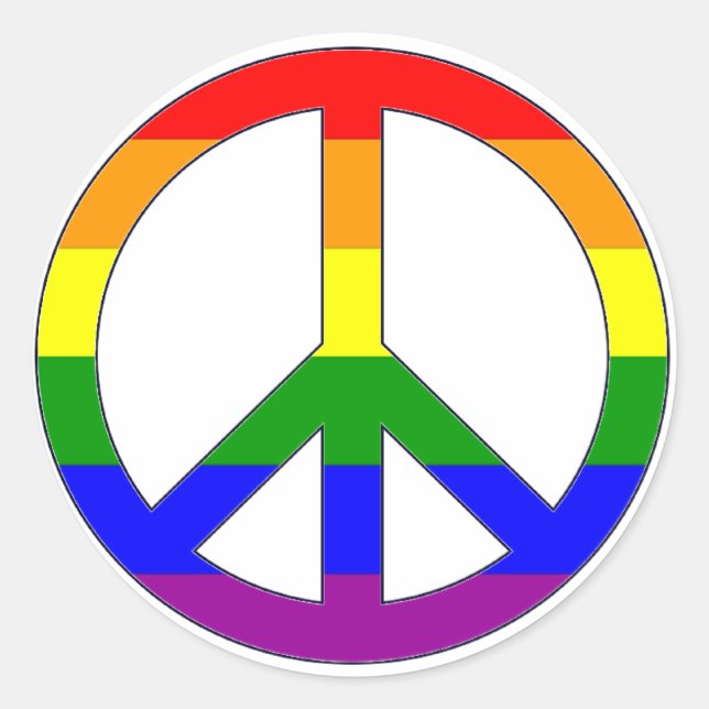 Autocollant Symbole de Paix Arc-en-ciel (Devant)