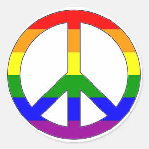 Autocollant Symbole de Paix Arc-en-ciel