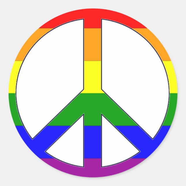 Autocollant Symbole de Paix Arc-en-ciel (Devant)