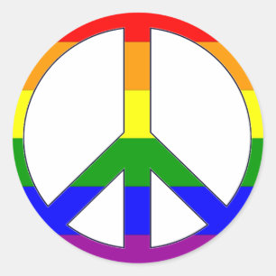 Autocollant Symbole de Paix Arc-en-ciel