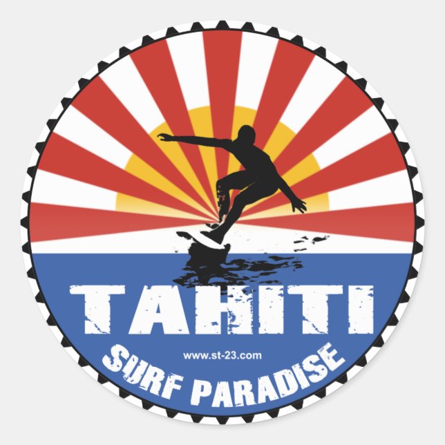 autocollant tahiti surf paradise (Devant)