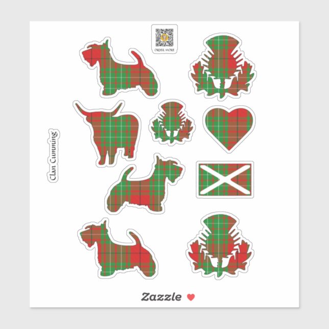 Autocollant tartan Clan Cumming (Feuille)