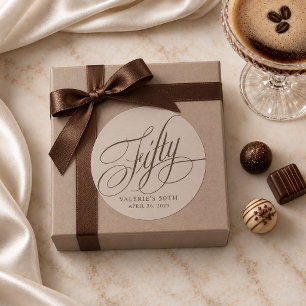 Autocollant Taupe Brun Espresso 50e Anniversaire C