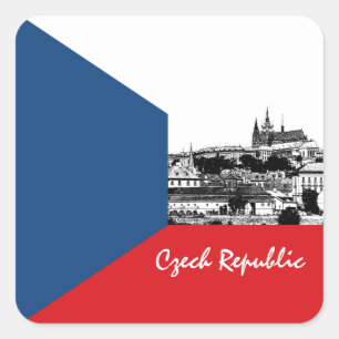 Autocollant tchèque, Prague, patriotique, Drapeau