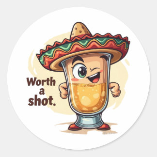 Autocollant Tequila Shot Worth A Shot - Boisson dr
