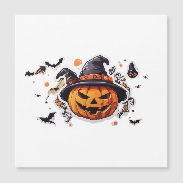 Autocollant tête de citrouille d'Halloween Transpa (Devant)