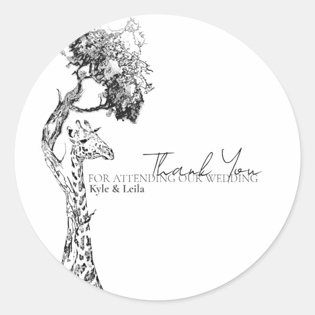 Autocollant Thème Girafe Safari (Devant)