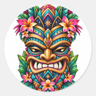 Autocollant Tiki à crête de paon