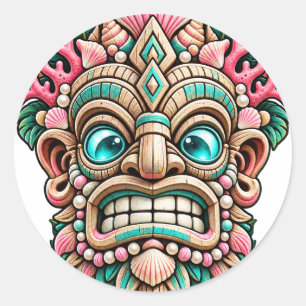 Autocollant Tiki Corail Rose