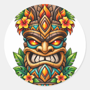 Autocollant Tiki Couronne de Palmier Doré