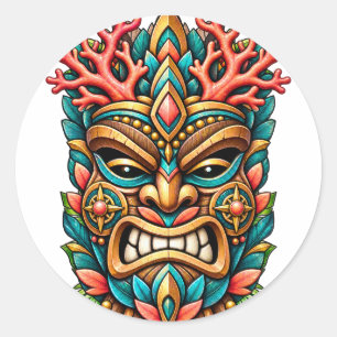 Autocollant Tiki Fleur de Corail