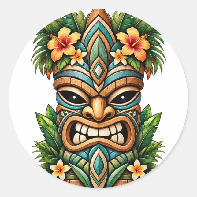 Autocollant Tiki Fleur de Jade Douce (Devant)