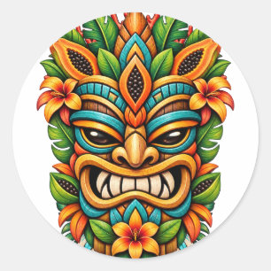 Autocollant Tiki Sourire Botanique