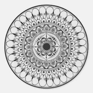 Autocollant tiré par la main de mandala