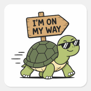 Autocollant Tortue Drôle – Je suis en route