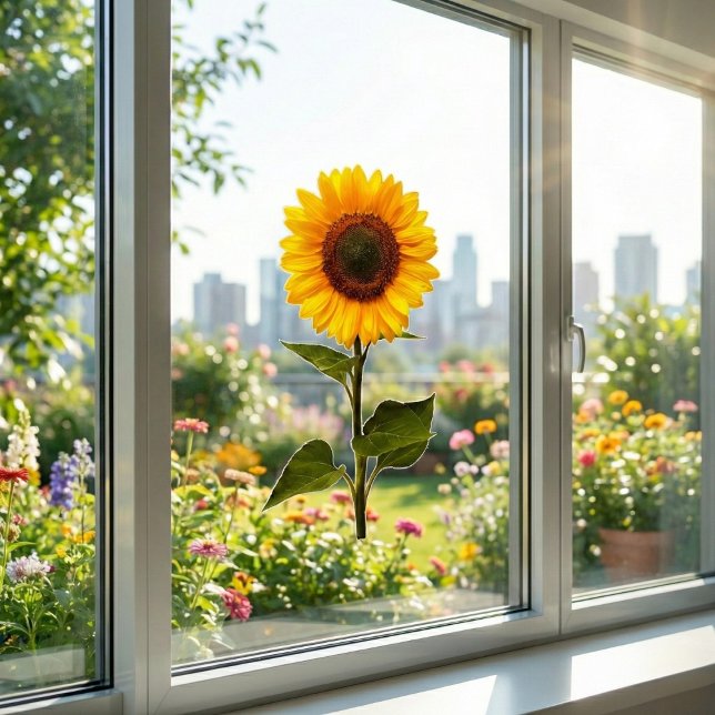 Autocollant Tournesol Fleur pour Fenêtre (Instant garden, no watering required.)