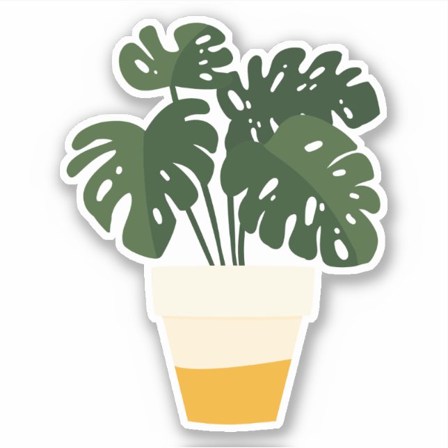 Autocollant transparent de plante d'intérieur en p (Devant)