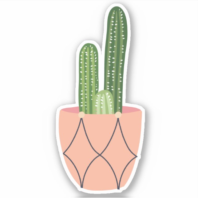 Autocollant transparent de plante succulente en po (Devant)