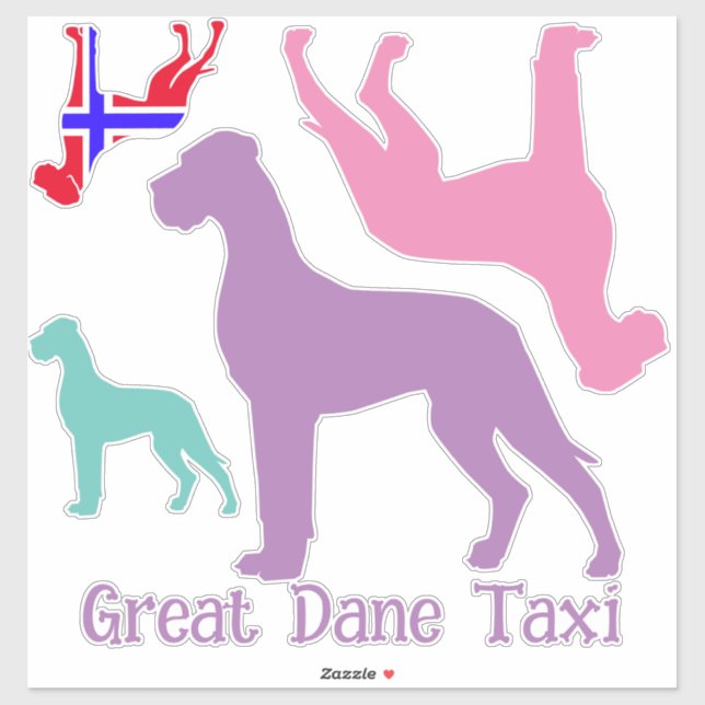 Autocollant transparent silhouette de Dogue Allema (Feuille)