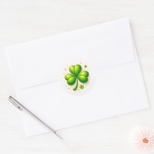 Autocollant Trèfle à Quatre Feuilles Chanceux – Ch (Enveloppe)