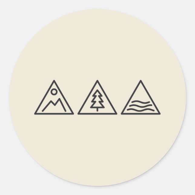 Autocollant Triangles Minimals Forêt de Montagne M (Devant)