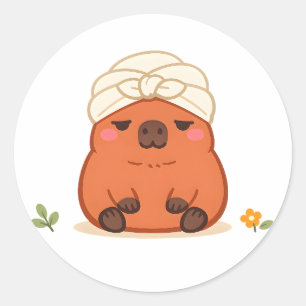 Autocollant Turban Serviette de Spa Capybara Migno