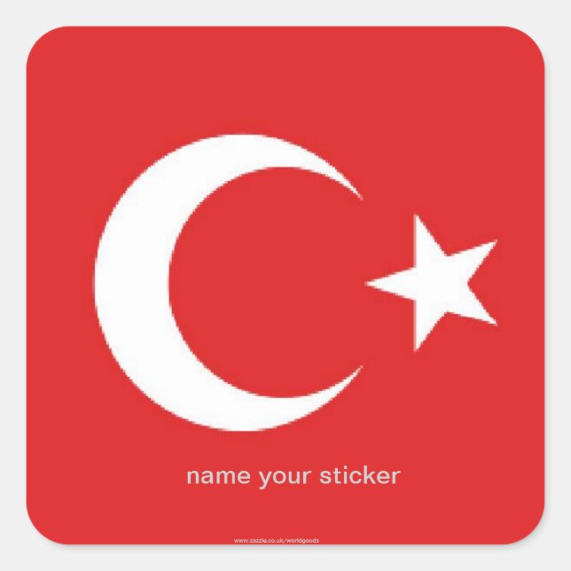 Autocollant turc de drapeau de la Turquie (Devant)