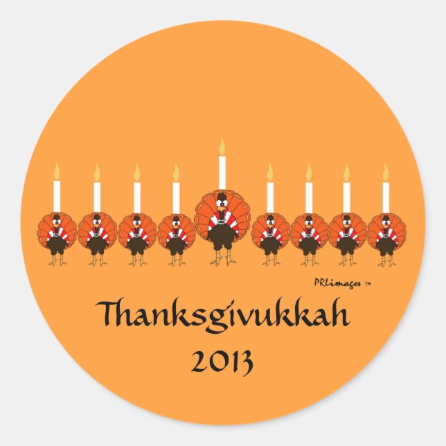Autocollant Turquie Menorah Thanksgivukkah (Devant)