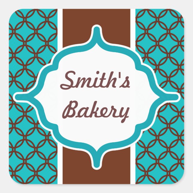 Autocollant Turquoise Élégant Personnalisé (Devant)