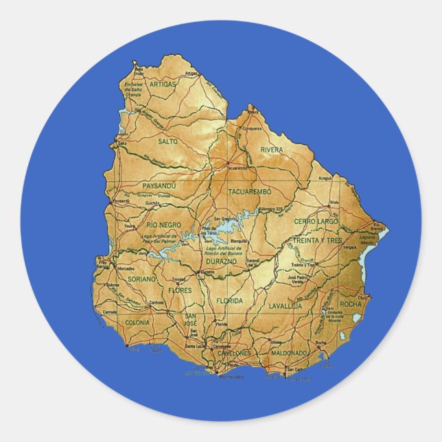 Autocollant Uruguay Map (Devant)