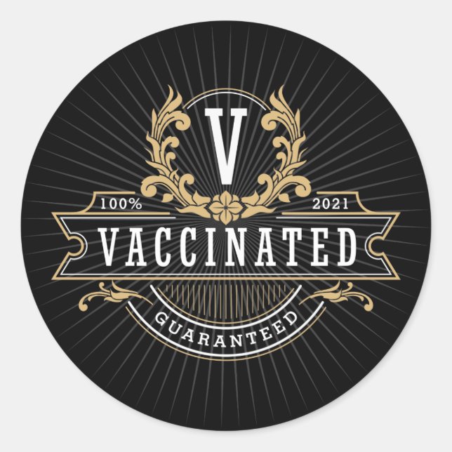 Autocollant vacciné | Emblème royal | VAX'd (Devant)