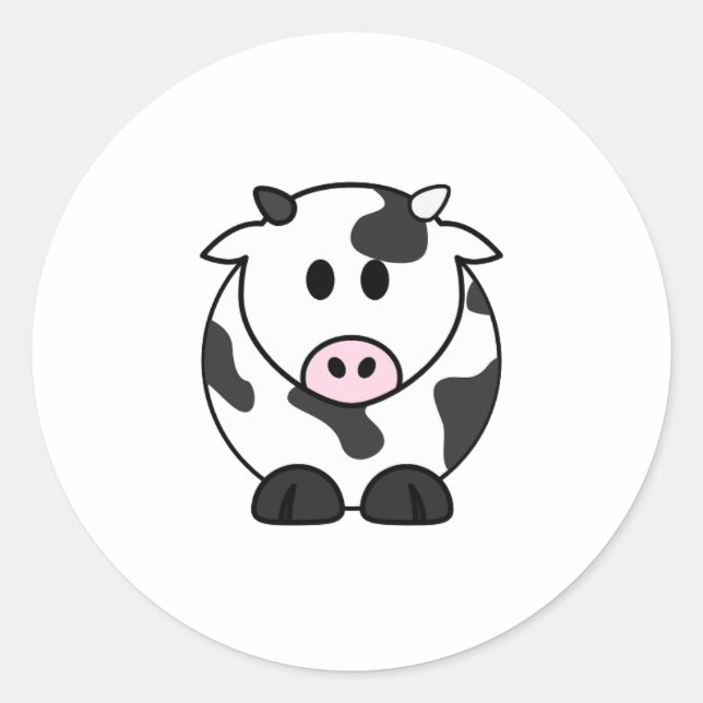 Autocollant Vache – Vinyle Kawaii Vache (Devant)