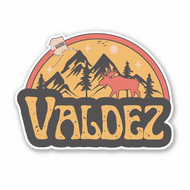 Autocollant Valdez, Alaska (Devant)