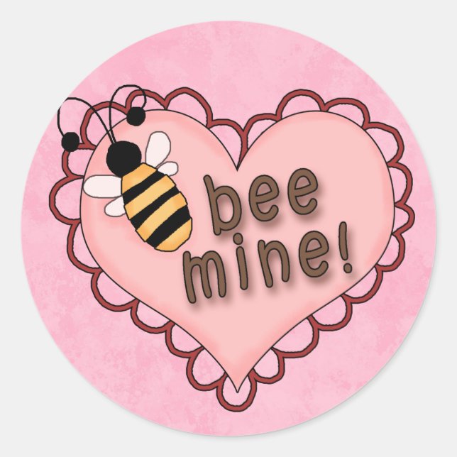 Autocollant Valentine Bee (Devant)