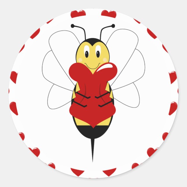 Autocollant Valentine Bumble Bee (Devant)