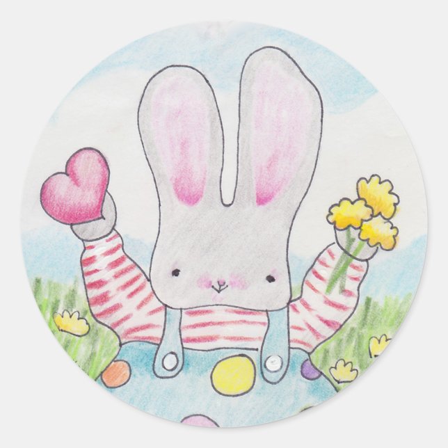 Autocollant Valentine Bunny (Devant)