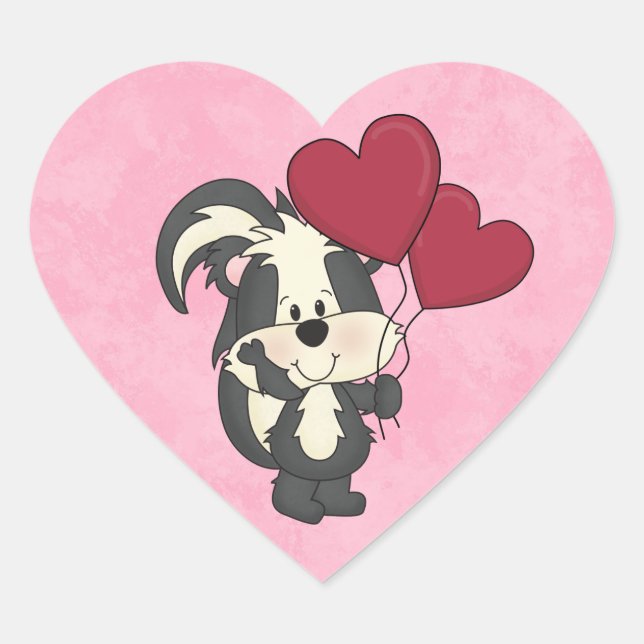 Autocollant Valentine Skunk (Devant)