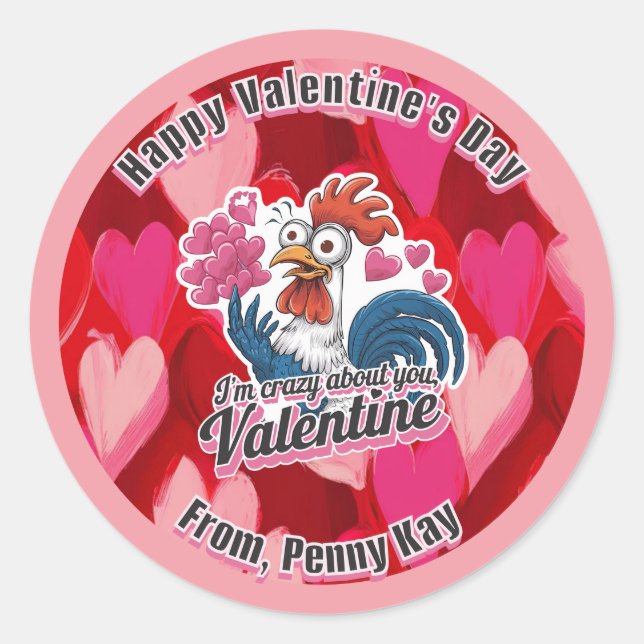 Autocollant Valentines de poulet (Devant)