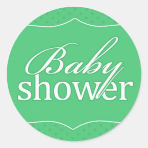 Autocollant vert de baby shower