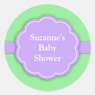 Autocollant vert de baby shower