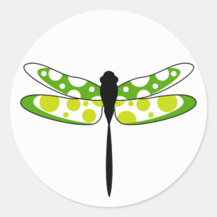 Autocollant vert de libellule